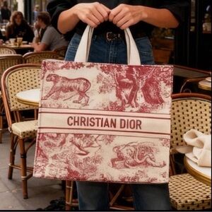 Christian Dior Red and White Tote Bag! NWT
